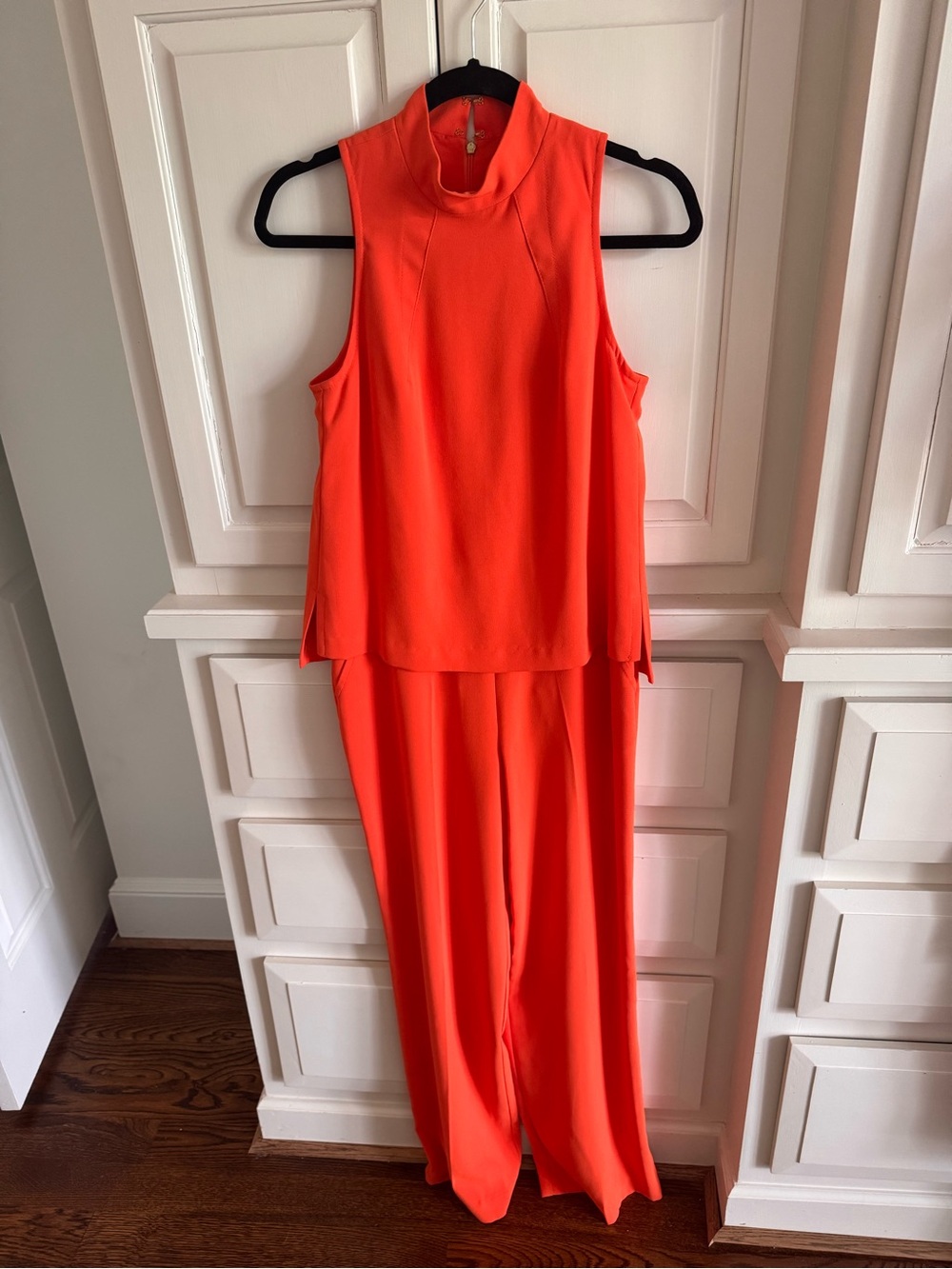 Trina Turk Bright Orange Sleeveless Wide-Leg Jumpsuit